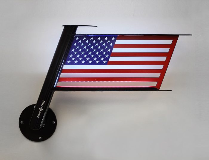 Fast-Flag Vertical Mount Stencil Flag with Vinyl - Metal Boat Flag