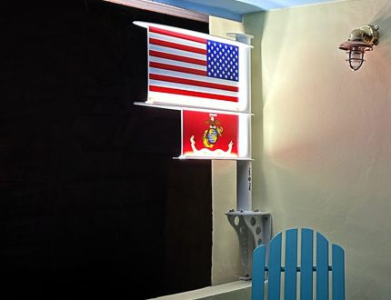 Fast Flag 30” Solid American Flag / 20” Solid State/Military Flag - Metal Dock Flags