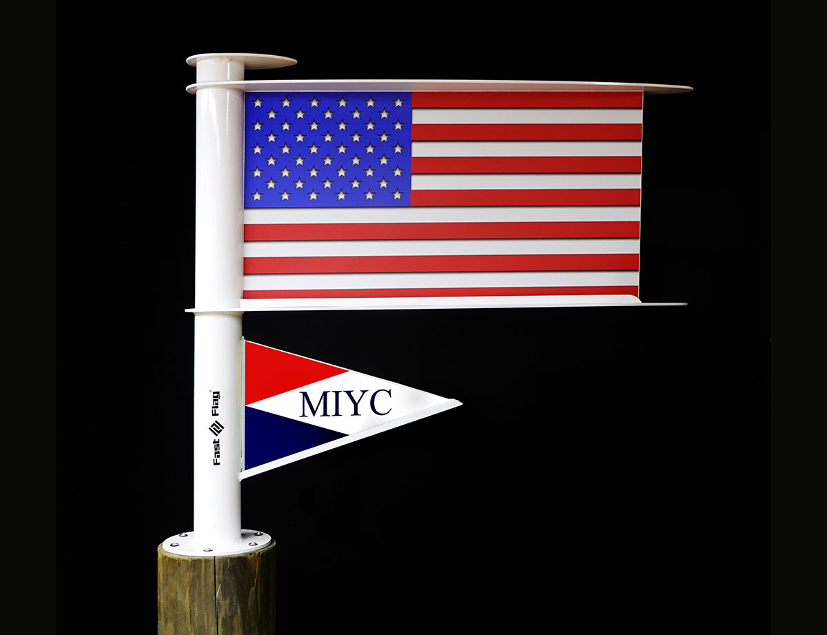 double-flag-solid-yacht-club-burgee-fast-flag-miyc-burgee 30″ Yacht Flag / 16” Marina Flag Solid Pennant - Image 10