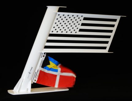Double Flag with Stencil and Multi-Adjustable Bracket for Cloth Flags | Fast-Flag Metal Boat Flags