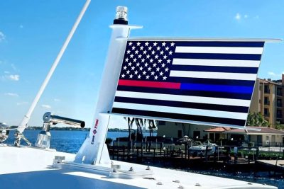 Metal American Flag on Boat | Fast-Flag: Powder Coated Metal Flag
