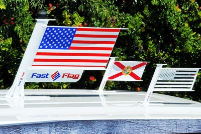 Metal American Flag on Boat | Fast-Flag: Powder Coated Metal Flag