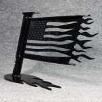Fast-Flag Product Gallery Black Extreme Flames American Flag for Boat