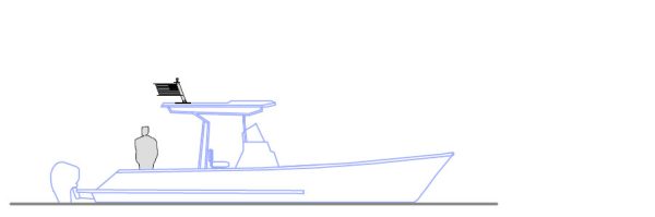 Flag Sizing Graphic Depicting a boat sized 22'-30' with the SuperSport 20 Metal Boat Flag