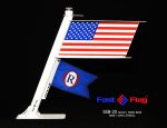 Fast-Flag SuperSport 20" Stencil Flag shown with Ocean Reef Burgee Attachment - Metal Boat Flag